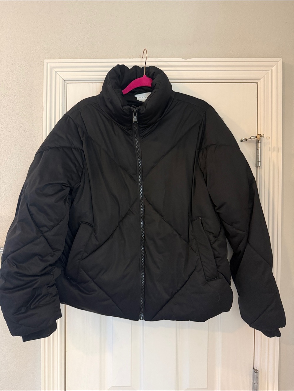 STYLUS Black Quilted Puffer Jacket